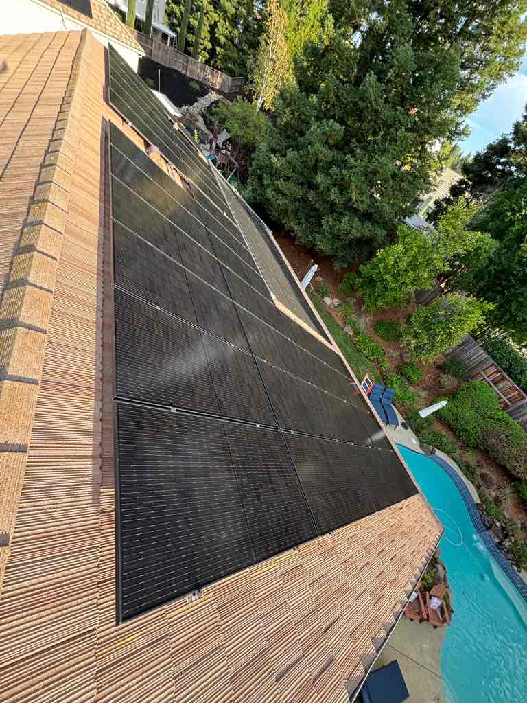 Solar panels installed on a residential roof